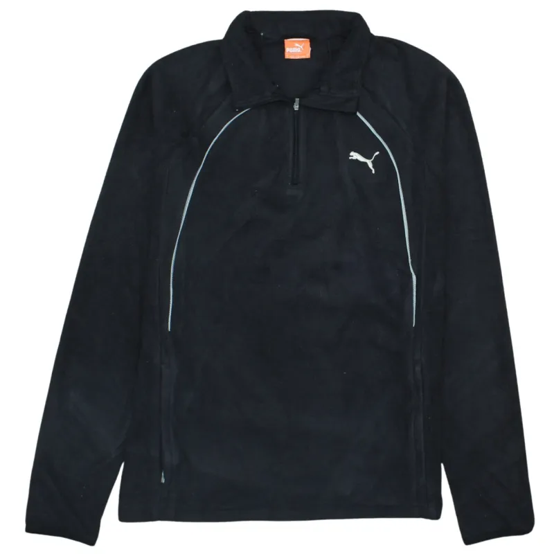 Puma Black Fleece Sweatshirt Men’s Small Quarter Zip Embroidered Logo Harwich Runners Top sold by Vintage Club