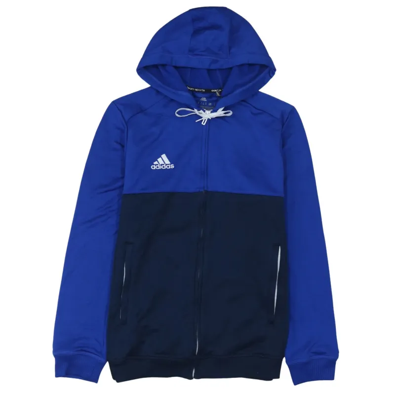 Adidas Blue Full Zip Hoodie Men's Medium Printed Logo University Tennis Track Top made by Adidas