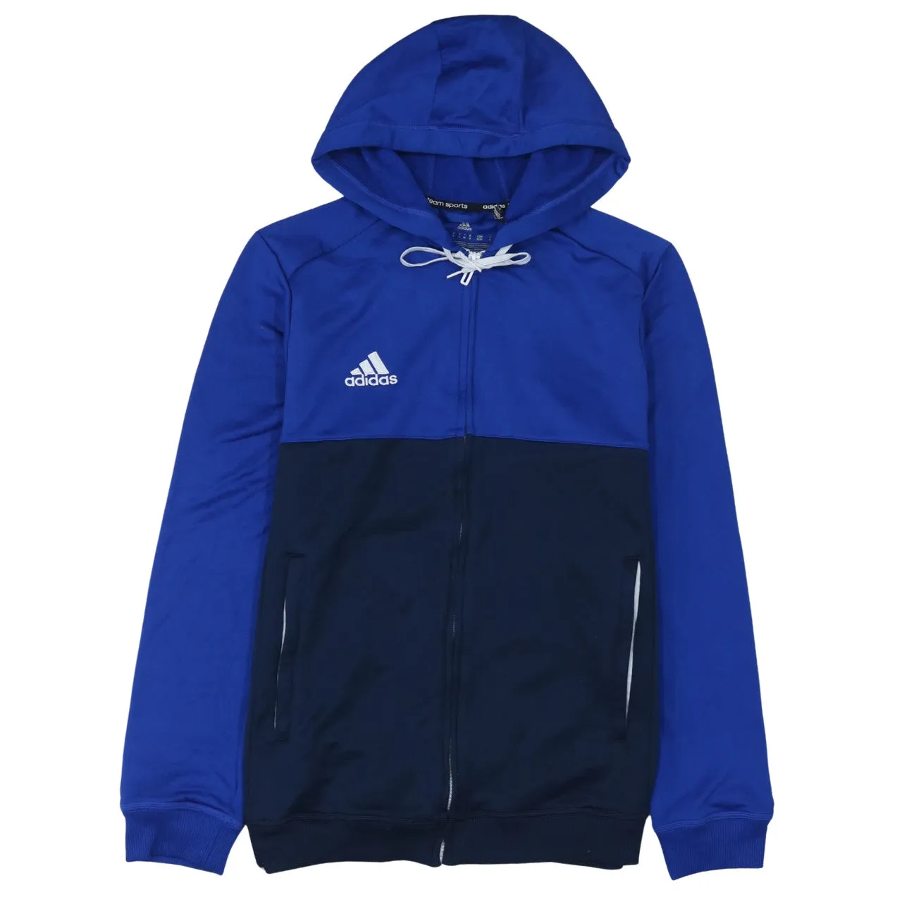 Adidas Blue Full Zip Hoodie Men's Medium Printed Logo University Tennis Track Top sold by Vintage Club