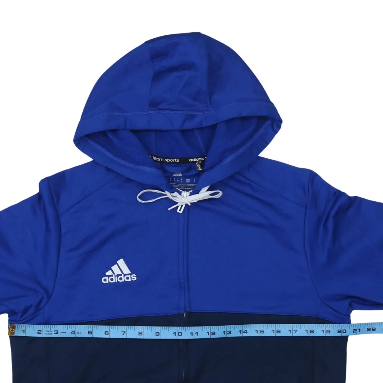 Adidas Blue Full Zip Hoodie Men's Medium Printed Logo University Tennis Track Top sold by Vintage Club product image thumbnail 5