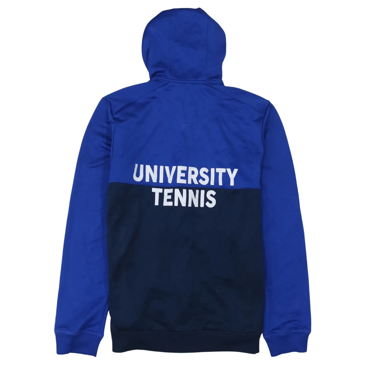 Adidas Blue Full Zip Hoodie Men's Medium Printed Logo University Tennis Track Top sold by Vintage Club product image thumbnail 2