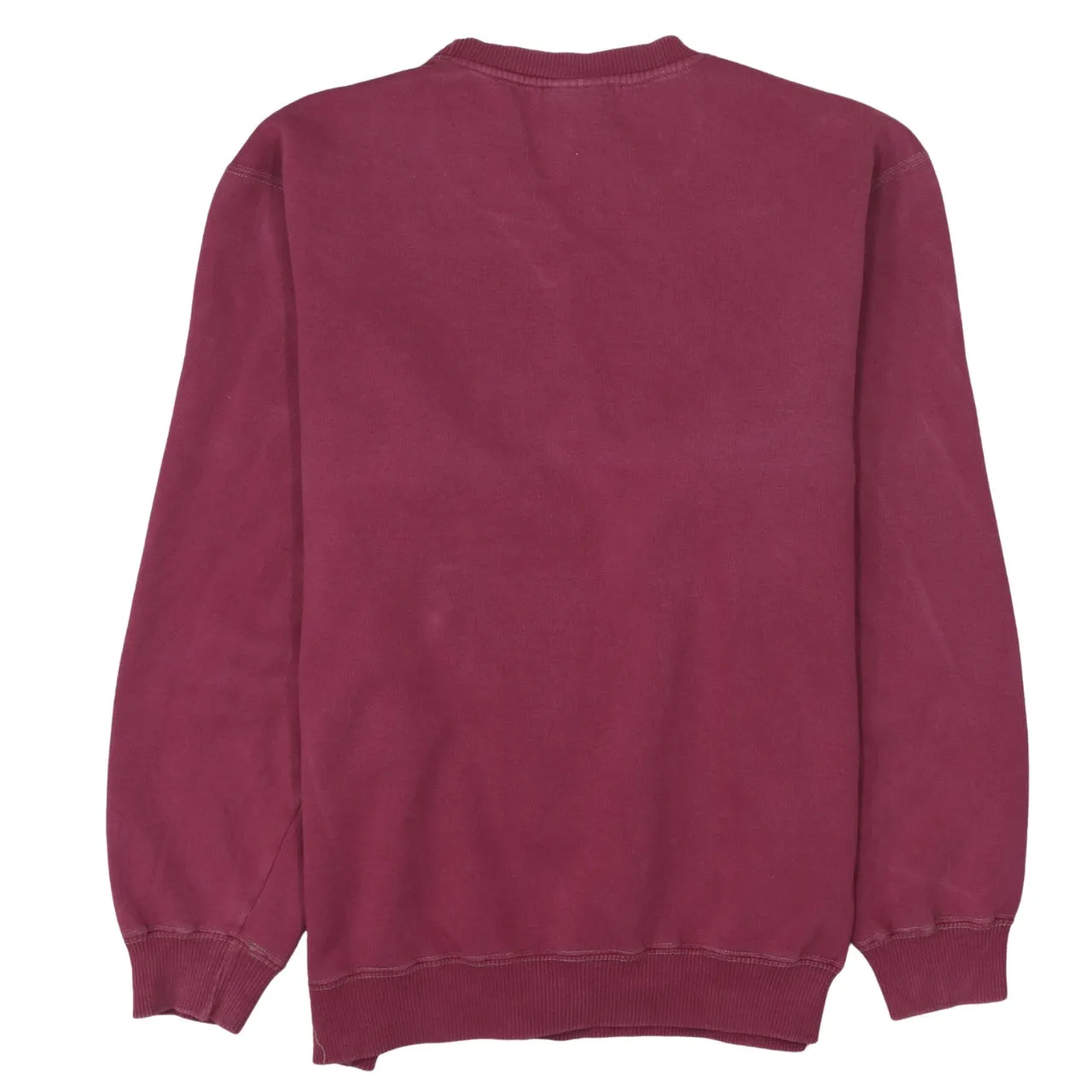 Adidas Burgundy Red Sweatshirt Men's Medium Embroidered Chest Logo Crewneck Pullover Fleece Top sold by Vintage Club product image thumbnail 2