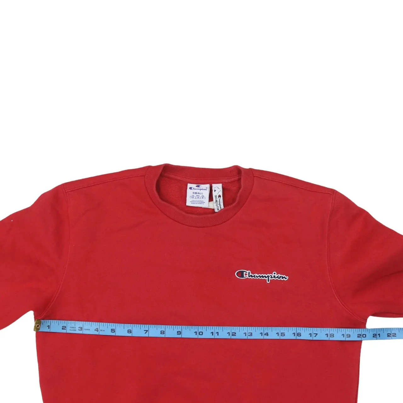 Champion Red Sweatshirt Men's Small Embroidered Chest Logo Cuff Logo Crewneck Pullover sold by Vintage Club product image thumbnail 5