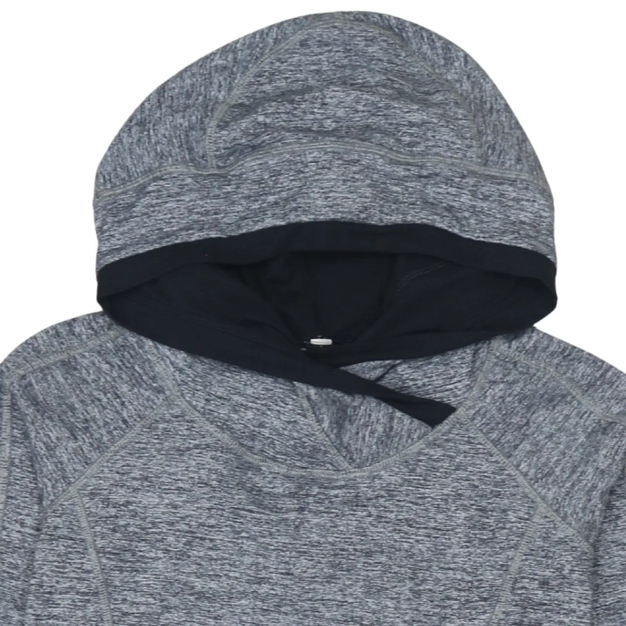 Retro Grey Marl Hoodie Men’s XSmall Panelled Hem Thumb Hole Sleeves Pullover Top sold by Vintage Club product image thumbnail 3