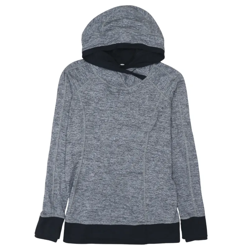 Retro Grey Marl Hoodie Men’s XSmall Panelled Hem Thumb Hole Sleeves Pullover Top sold by Vintage Club