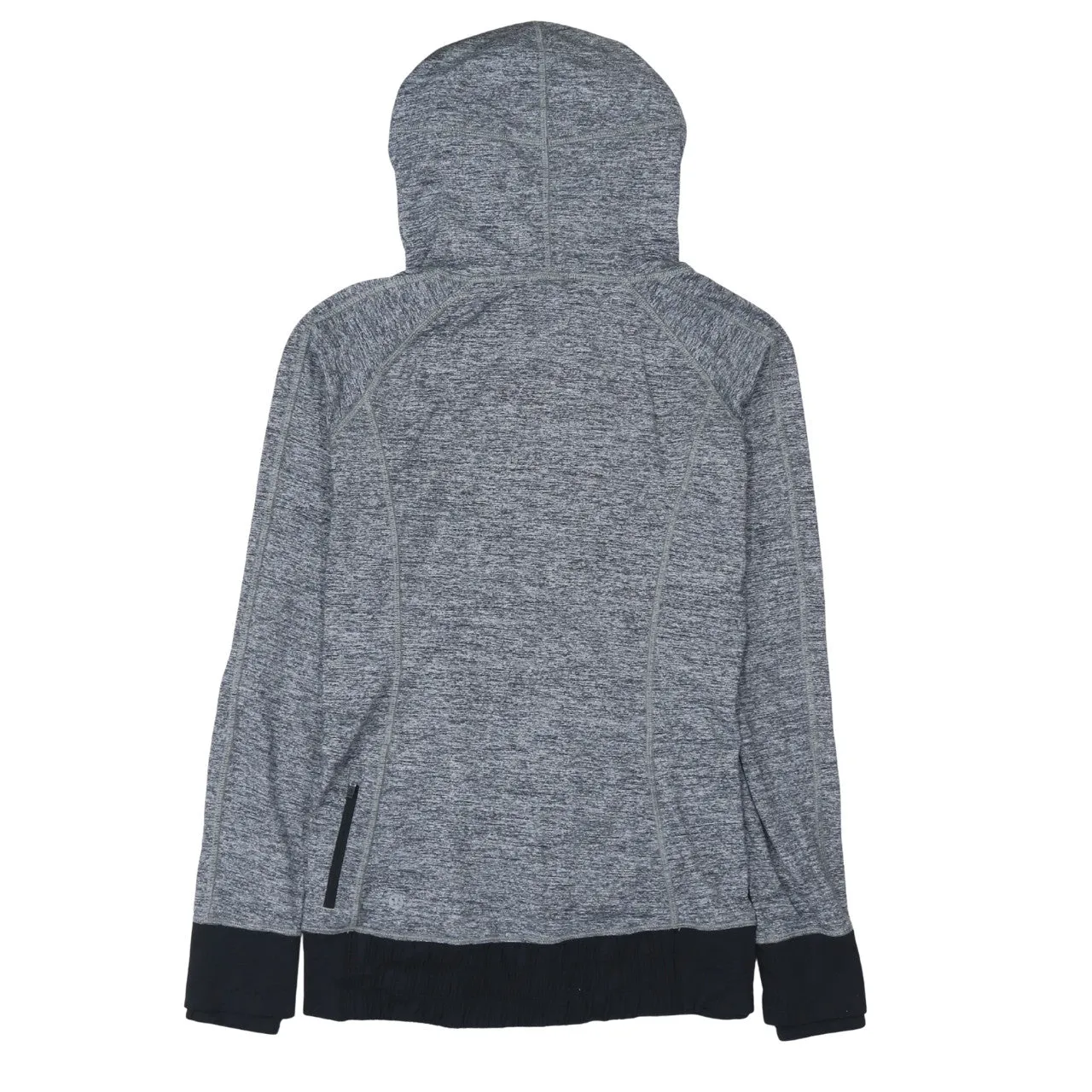 Retro Grey Marl Hoodie Men’s XSmall Panelled Hem Thumb Hole Sleeves Pullover Top sold by Vintage Club product image thumbnail 2