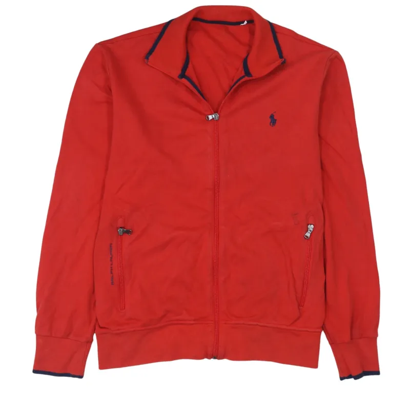 Polo Ralph Lauren Red Track Jacket Men's Medium Embroidered Pony Zip Pockets Sweatshirt sold by Vintage Club