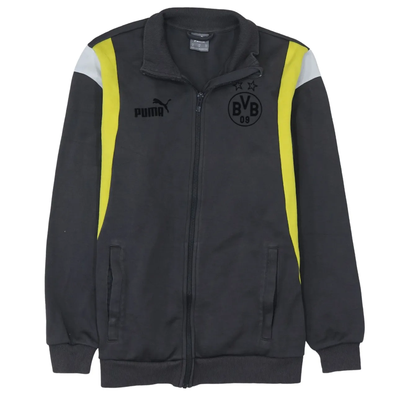 Puma Black Track Jacket Men’s Medium BVB 09 Printed Crest Zip Pockets Sweatshirt Top sold by Vintage Club