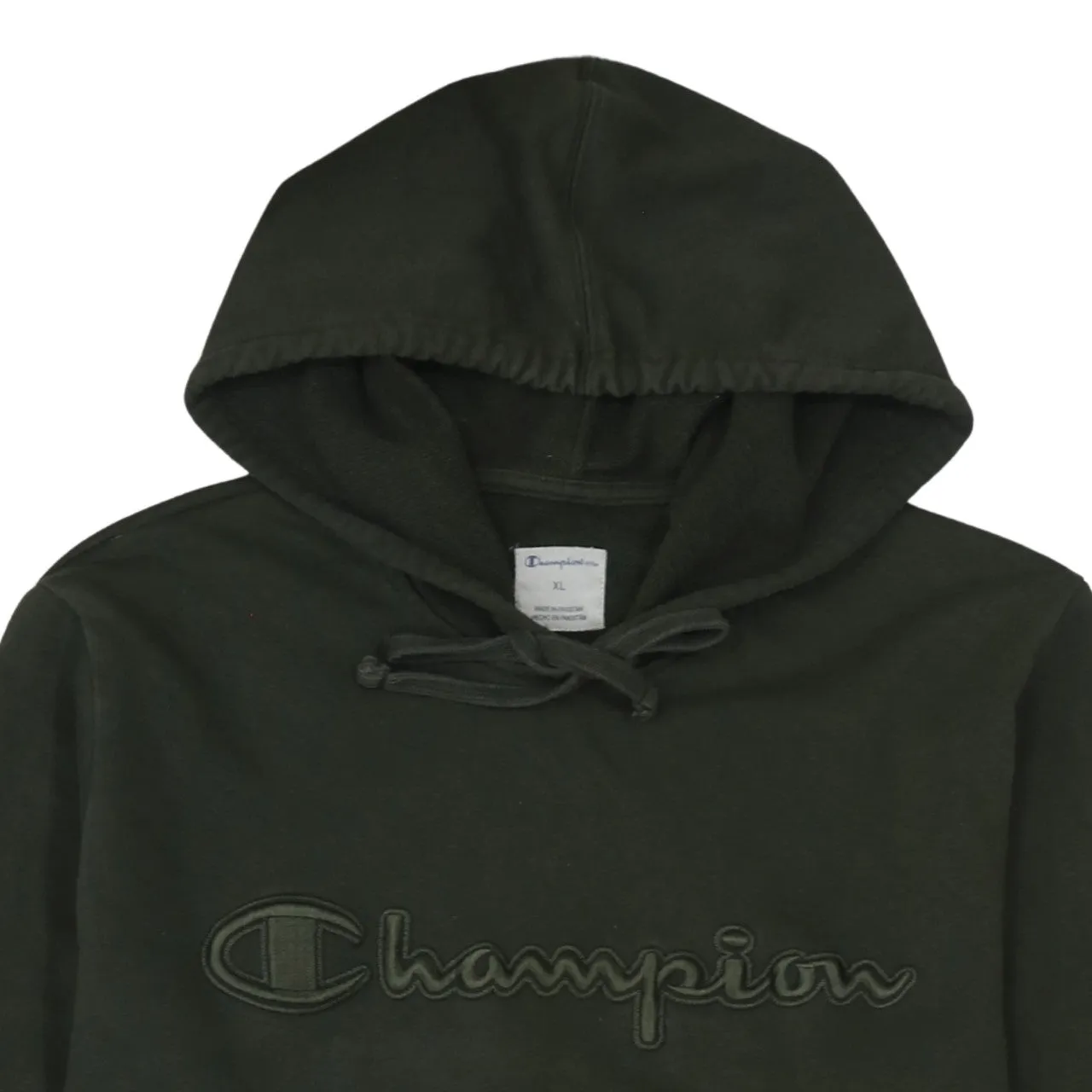 Champion Dark Green Hoodie Men's XLarge Embroidered Script Logo Front Pocket Pullover Sweatshirt sold by Vintage Club product image thumbnail 3
