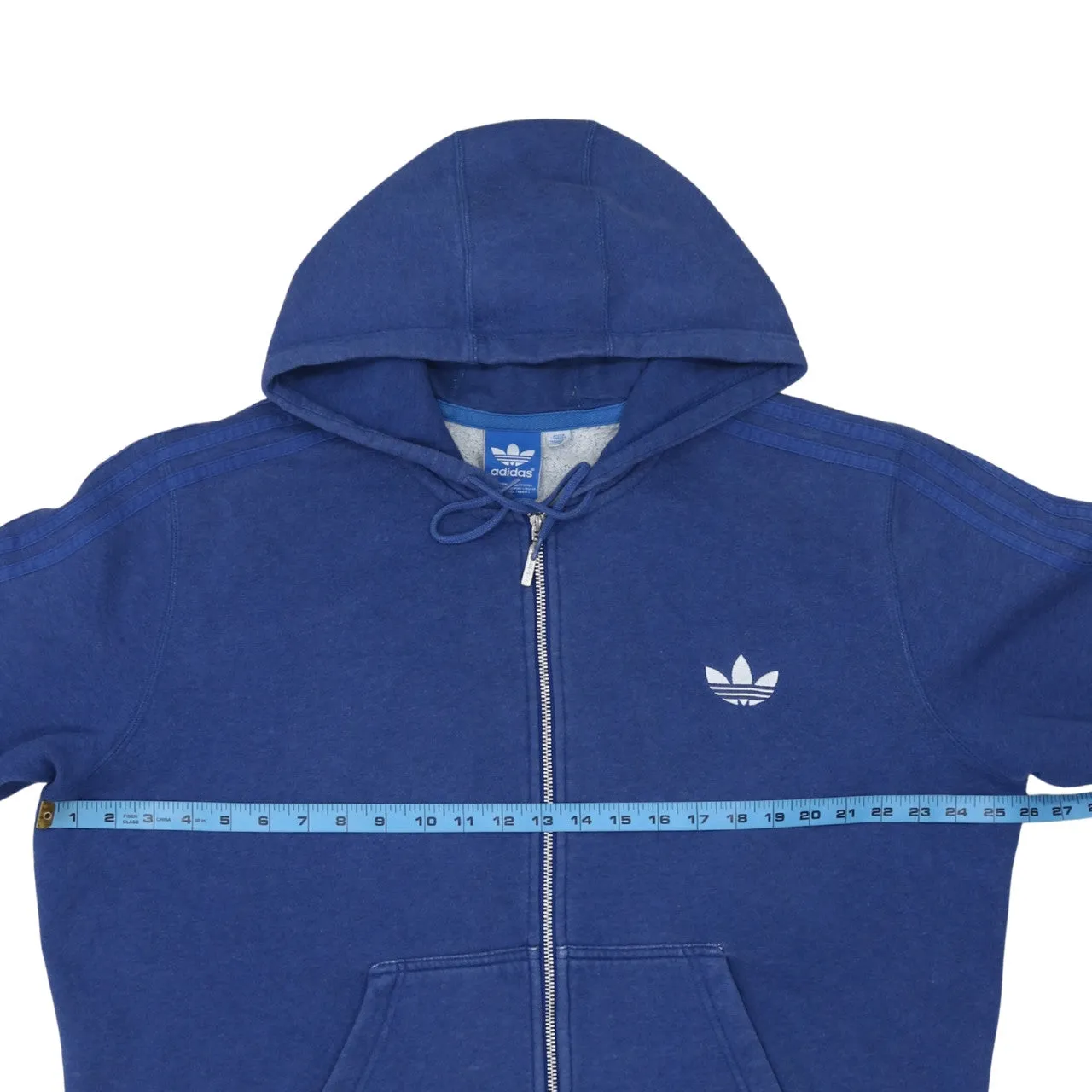 Adidas Blue Full Zip Hoodie Men's XXLarge Trefoil Logo Three Stripe Sleeves Sweatshirt sold by Vintage Club product image thumbnail 5