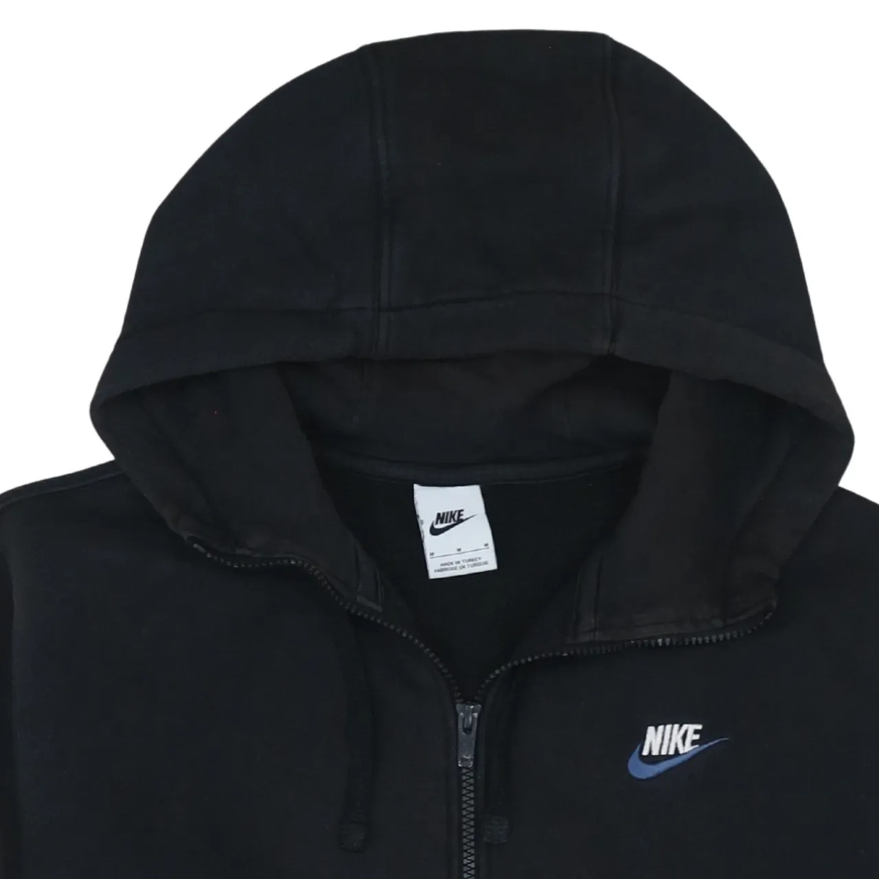 Nike Black Full Zip Hoodie Men's Medium Embroidered Swoosh Logo Split Pocket Sweatshirt sold by Vintage Club product image thumbnail 3