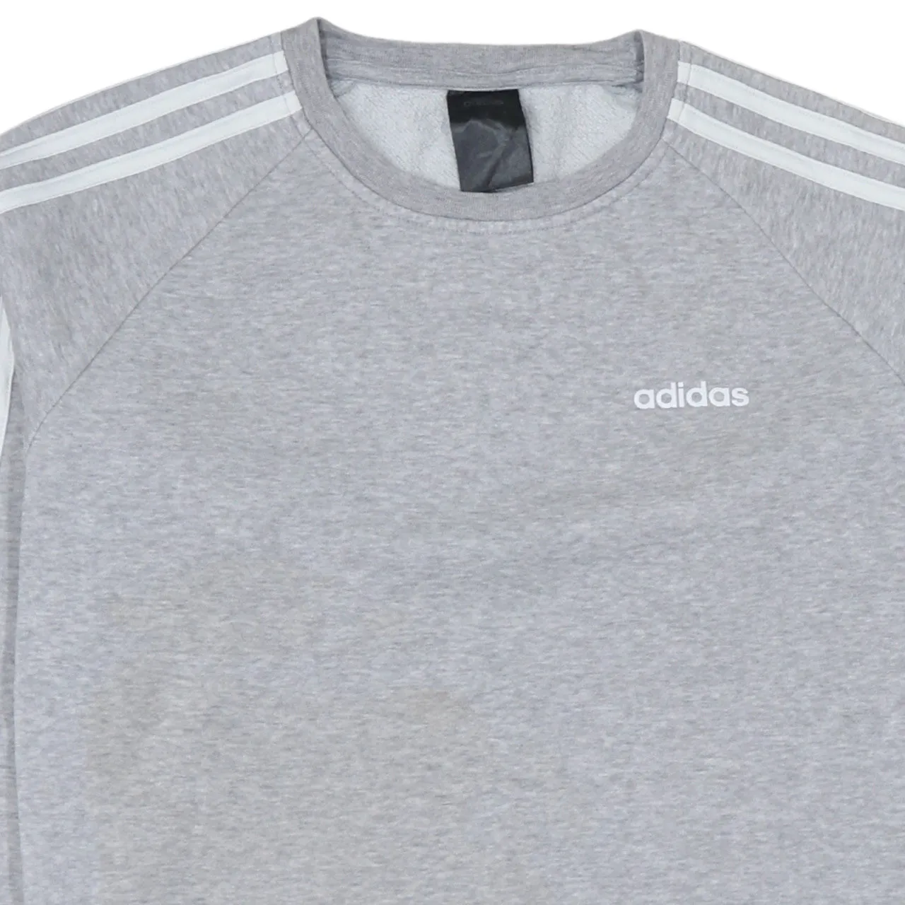 Adidas Grey Sweatshirt Women’s XSmall Three Stripe Sleeves Printed Logo Crewneck Pullover sold by Vintage Club product image thumbnail 3