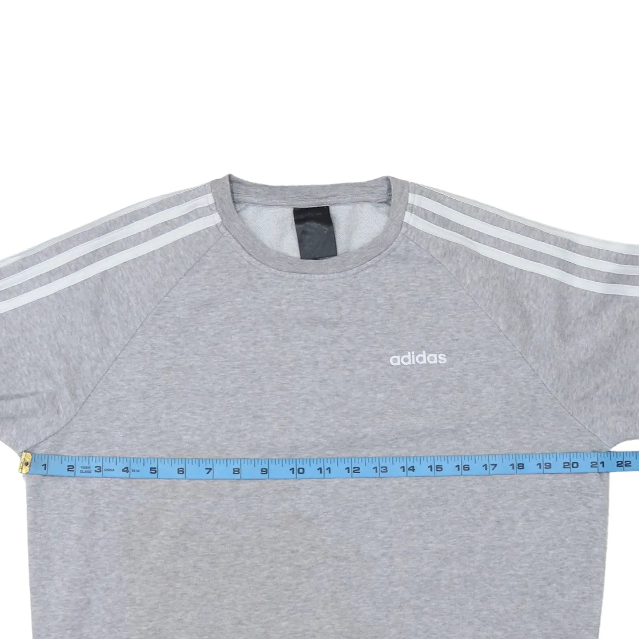 Adidas Grey Sweatshirt Women’s XSmall Three Stripe Sleeves Printed Logo Crewneck Pullover sold by Vintage Club product image thumbnail 5