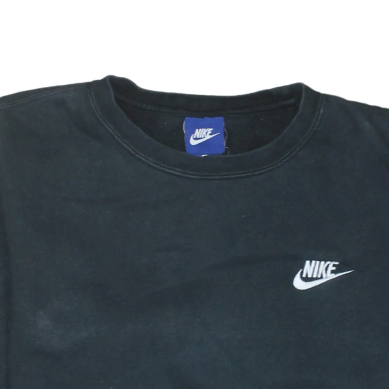 Nike Black Sweatshirt Men's Small Embroidered Swoosh Logo Crewneck Pullover Fleece Top sold by Vintage Club product image thumbnail 3