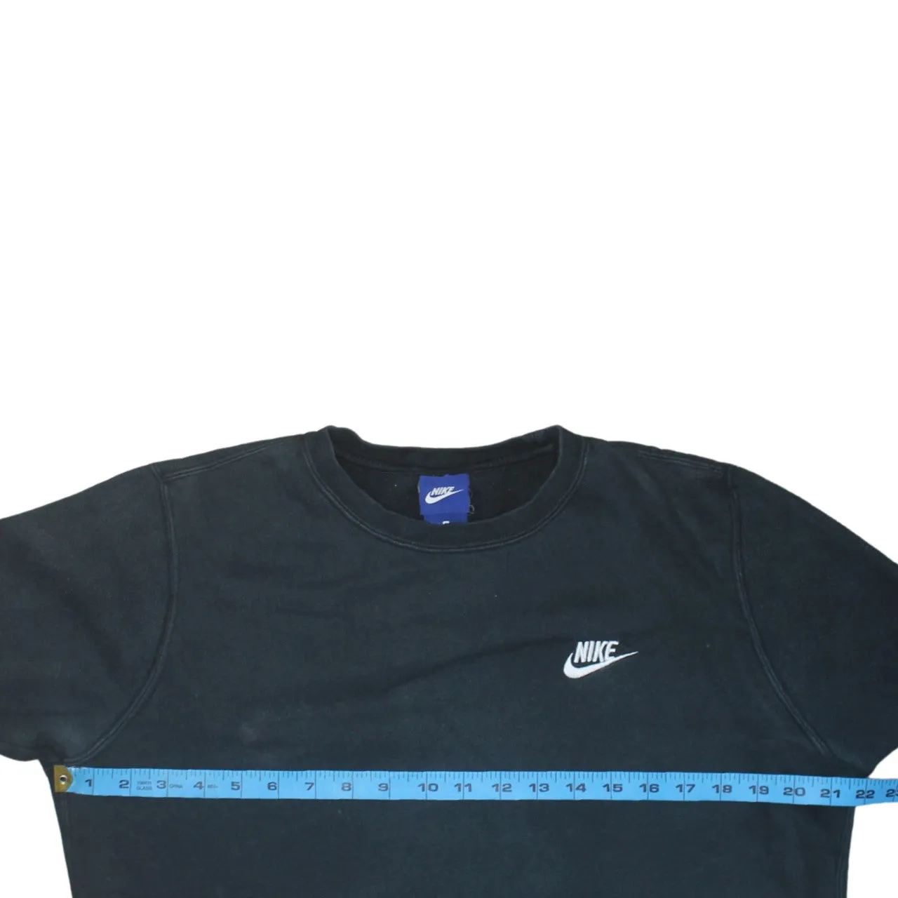 Nike Black Sweatshirt Men's Small Embroidered Swoosh Logo Crewneck Pullover Fleece Top sold by Vintage Club product image thumbnail 5