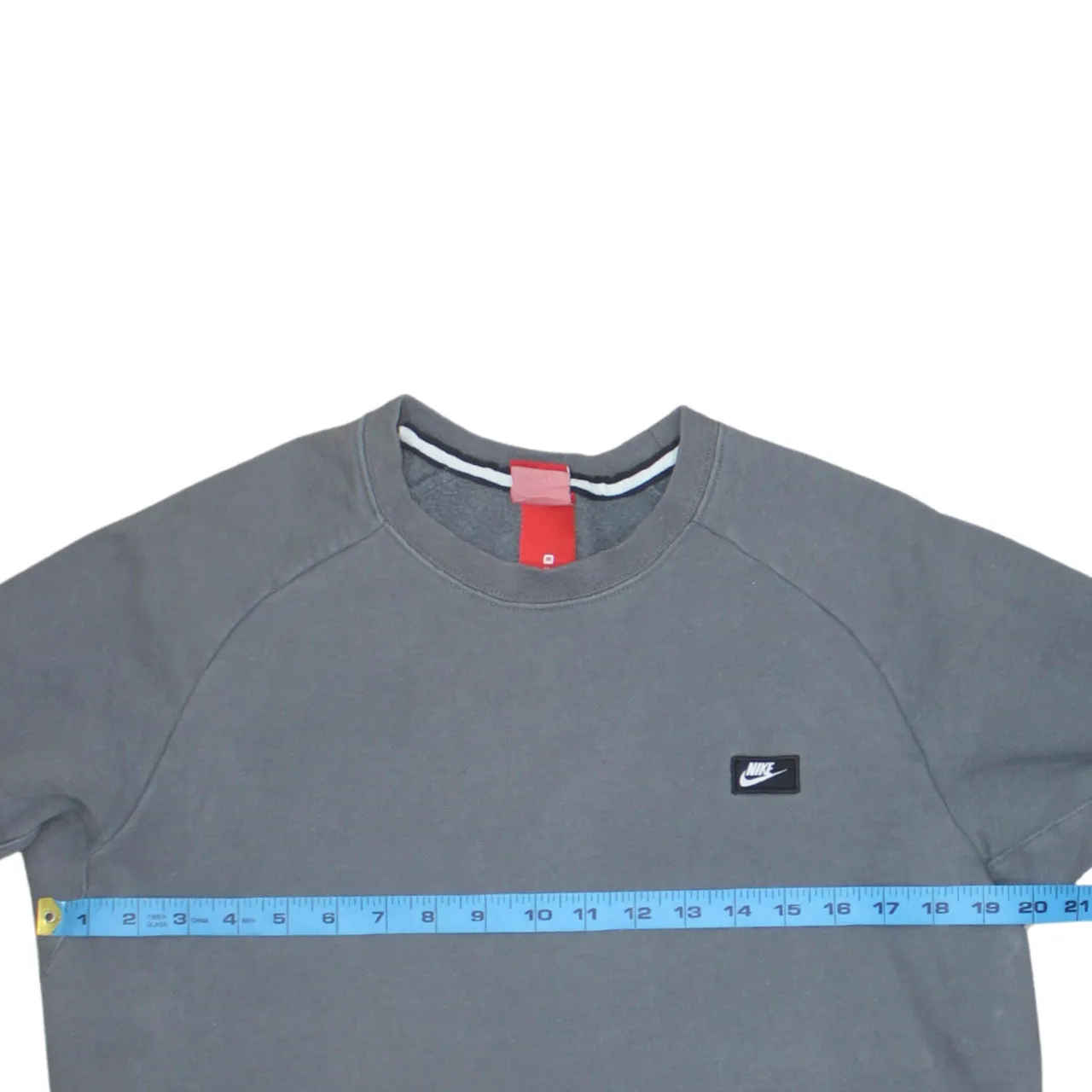 Nike Grey Sweatshirt Men's Medium Small Chest Logo Zip Pocket Crewneck Pullover Top sold by Vintage Club product image thumbnail 5
