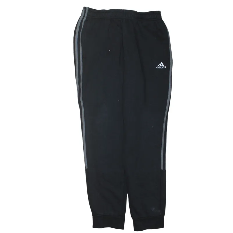 Adidas Black Joggers Sweatpants Men's Medium Three Stripe Legs Embroidered Logo Track Bottoms sold by Vintage Club