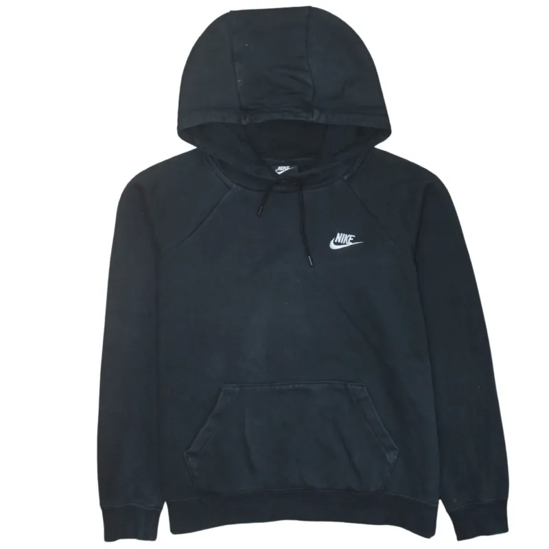 Nike Black Hoodie Men’s Medium Embroidered Swoosh Logo Front Pocket Pullover Sweatshirt sold by Vintage Club