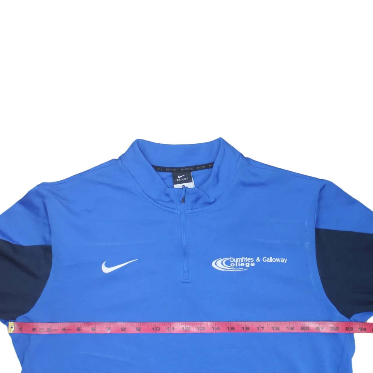 Nike Blue Quarter Zip Sweatshirt Women's XLarge Embroidered Swoosh Dumfries Galloway College Training Top sold by Vintage Club product image thumbnail 5