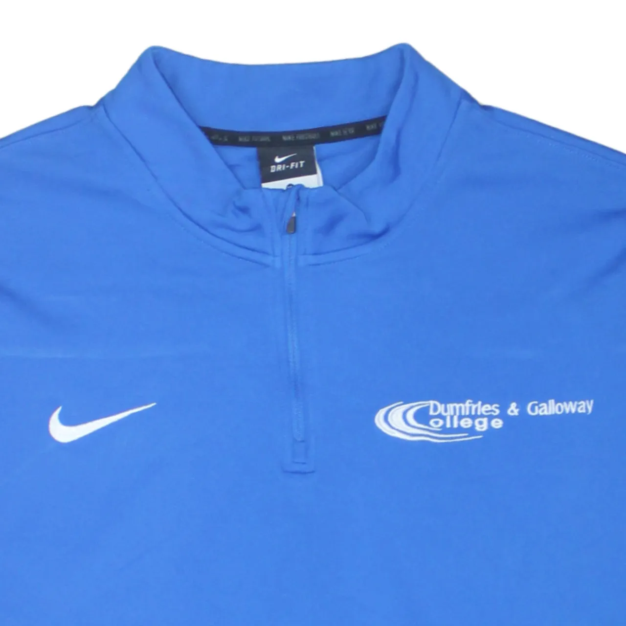 Nike Blue Quarter Zip Sweatshirt Women's XLarge Embroidered Swoosh Dumfries Galloway College Training Top sold by Vintage Club product image thumbnail 3