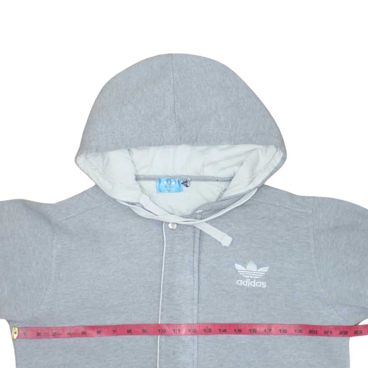 Adidas Grey Hoodie Men's XLarge Full Zip Trefoil Logo Striped Hem Casual Sweatshirt sold by Vintage Club product image thumbnail 5