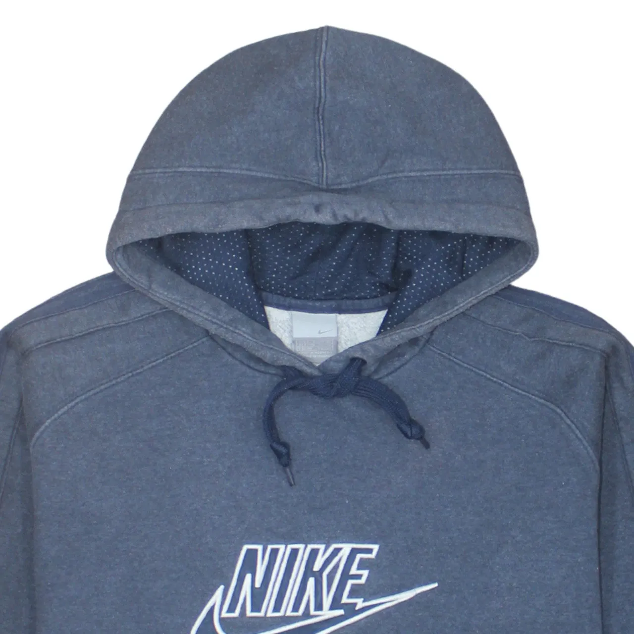 Nike Blue Hoodie Men’s Large Printed Logo Drawstring Hood Front Pocket Pullover Sweatshirt sold by Vintage Club product image thumbnail 3