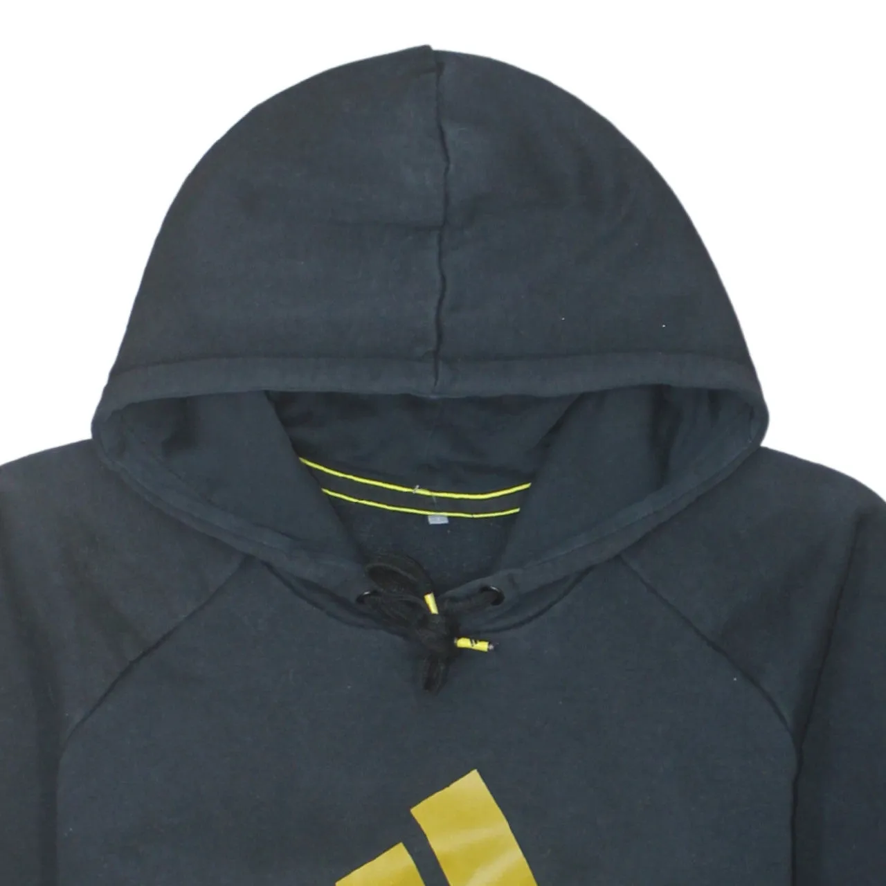 Adidas Black Hoodie Men's Small Printed Gold Logo Front Pocket Pullover Sweatshirt sold by Vintage Club product image thumbnail 3