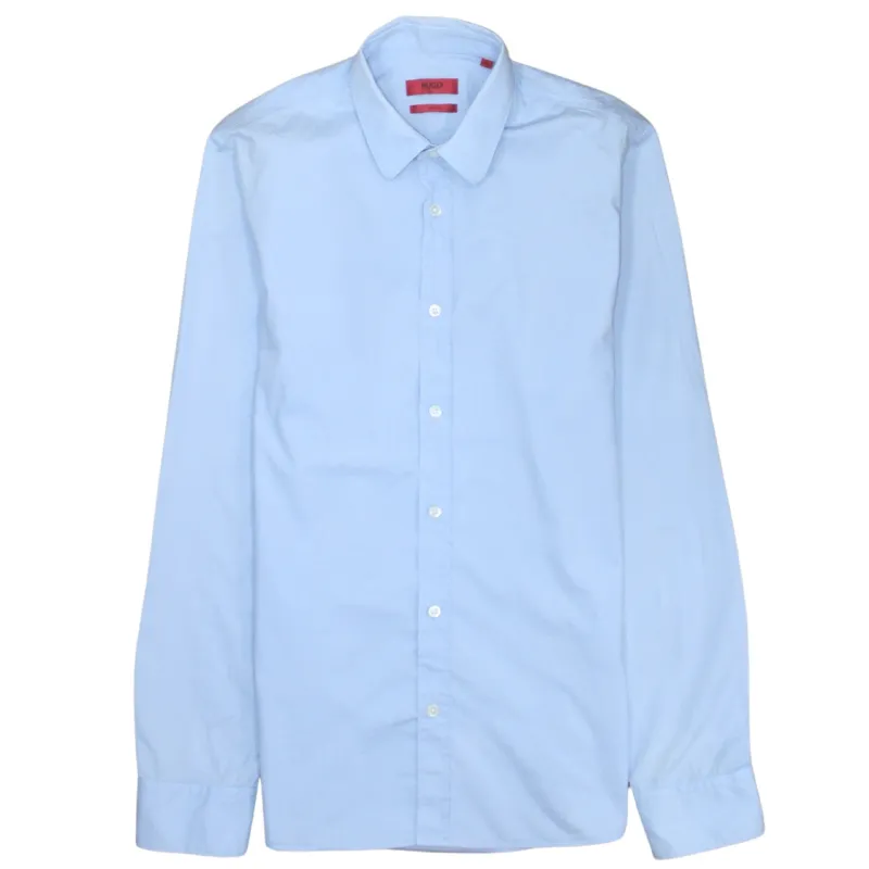 HUGO BOSS Light Blue Shirt Men's Small Long Sleeve Button Front Smart Casual Top made by Vintage Club