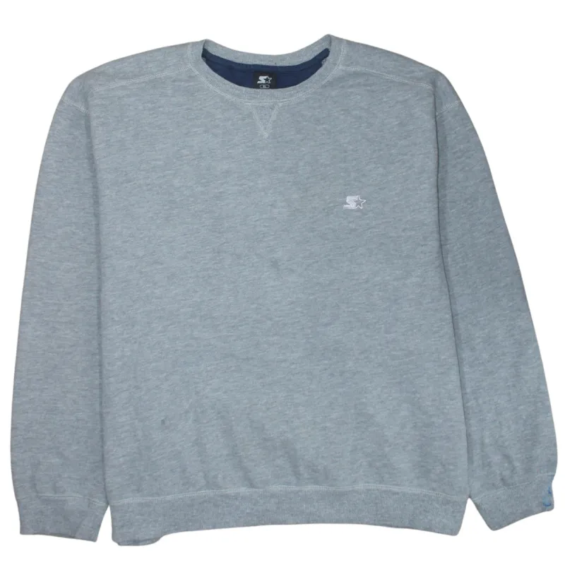 Starter Grey Sweatshirt Men’s XLarge Embroidered Chest Logo Crewneck Pullover Fleece Top made by Vintage Club