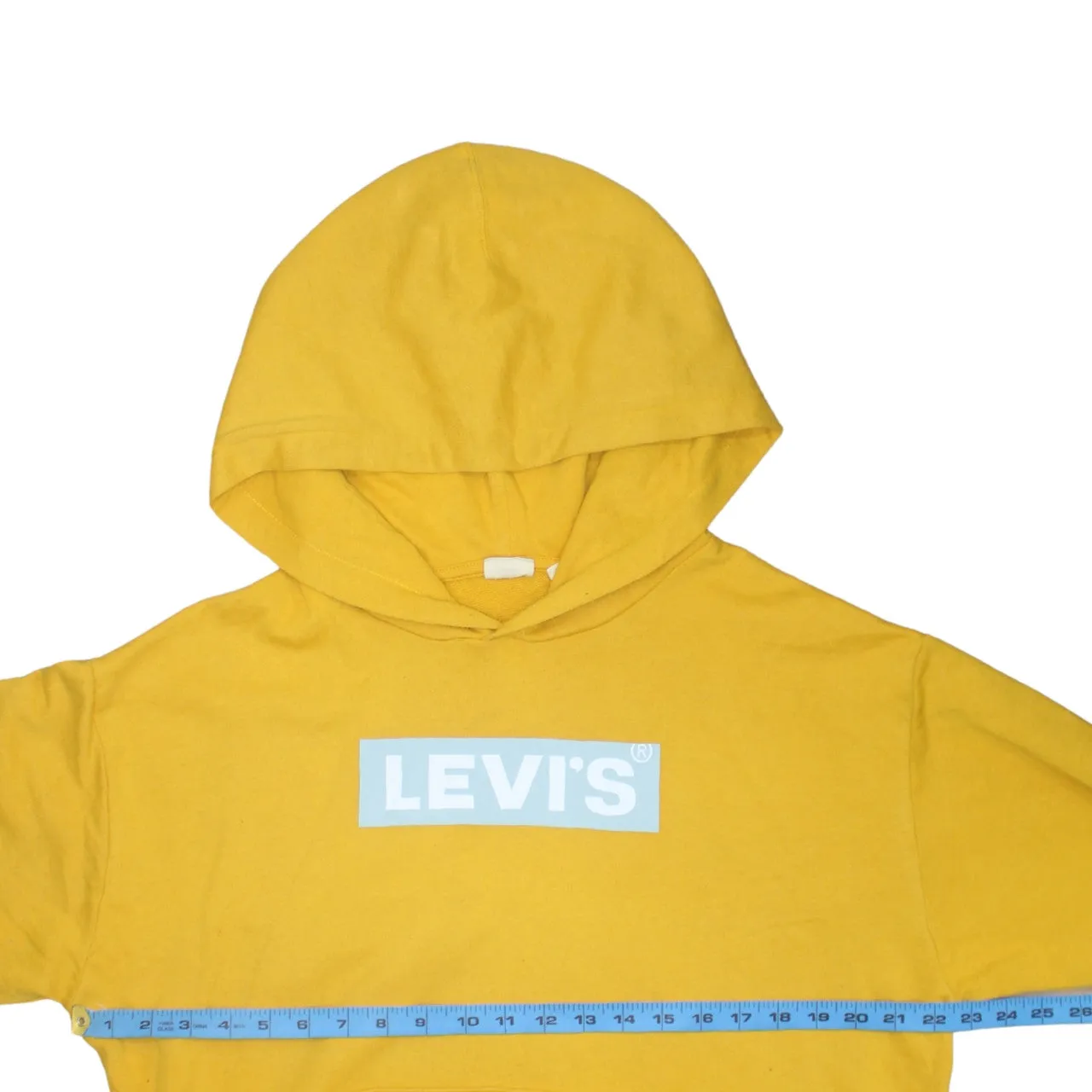 Levi's Mustard Yellow Hoodie Men's Large Printed Box Logo Front Pocket Pullover Sweatshirt sold by Vintage Club product image thumbnail 5