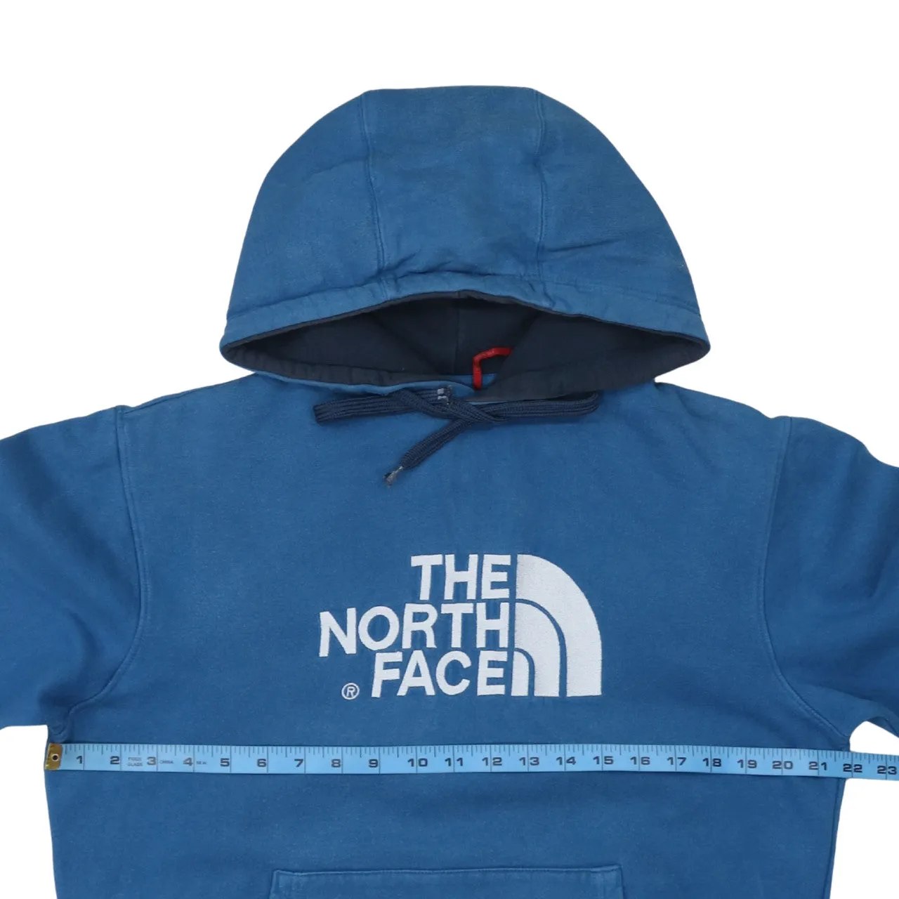 The North Face Blue Hoodie Men's Medium Printed Chest Logo Front Pocket Pullover Sweatshirt sold by Vintage Club product image thumbnail 5