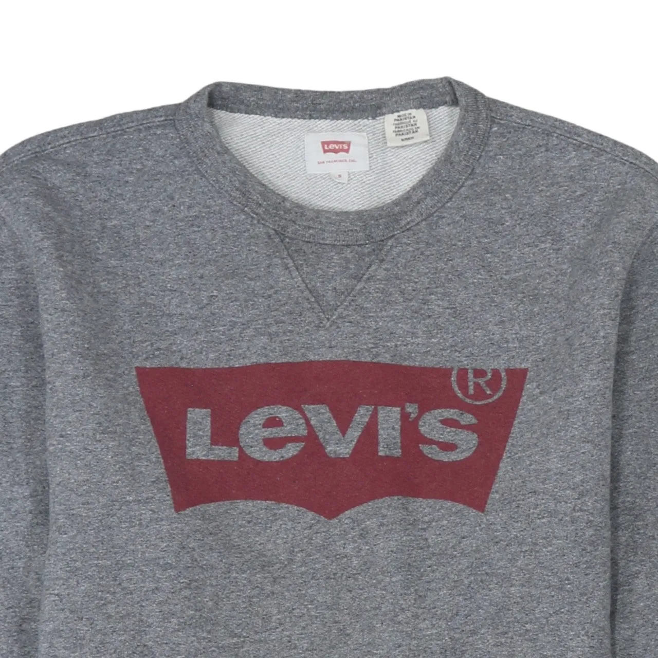 Levi's Grey Sweatshirt Men's Small Printed Batwing Logo Crewneck Pullover Top sold by Vintage Club product image thumbnail 3