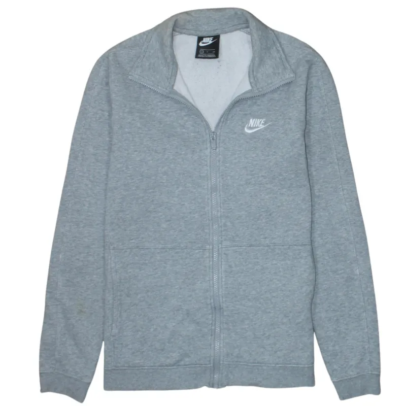 Nike Grey Full Zip Sweatshirt Jacket Men's Small Embroidered Swoosh Split Pockets sold by Vintage Club