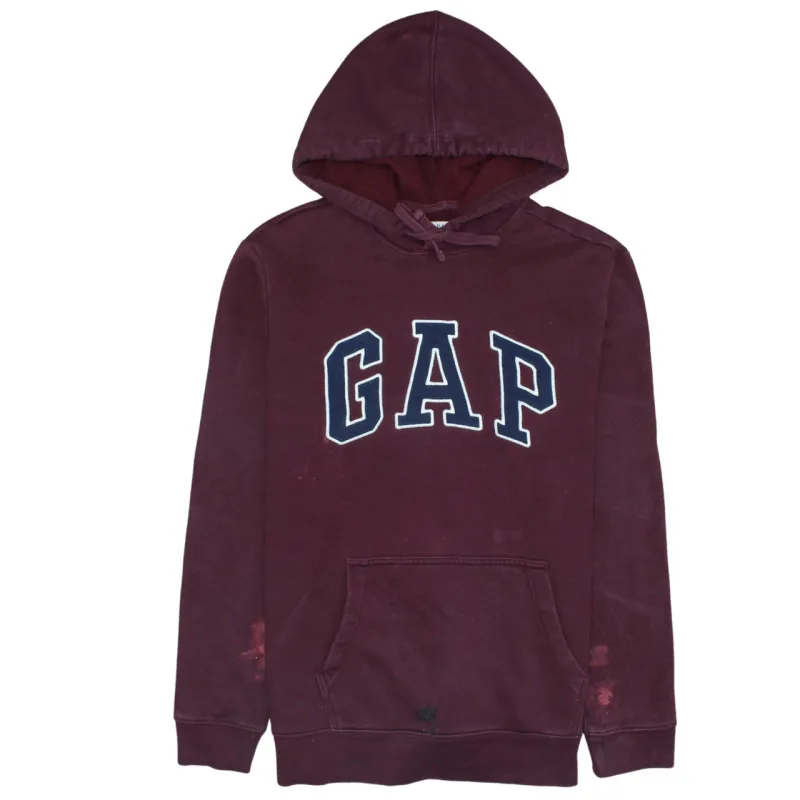 Gap Burgundy Red Hoodie Men's Medium Embroidered Logo Front Pocket Pullover Sweatshirt made by GAP