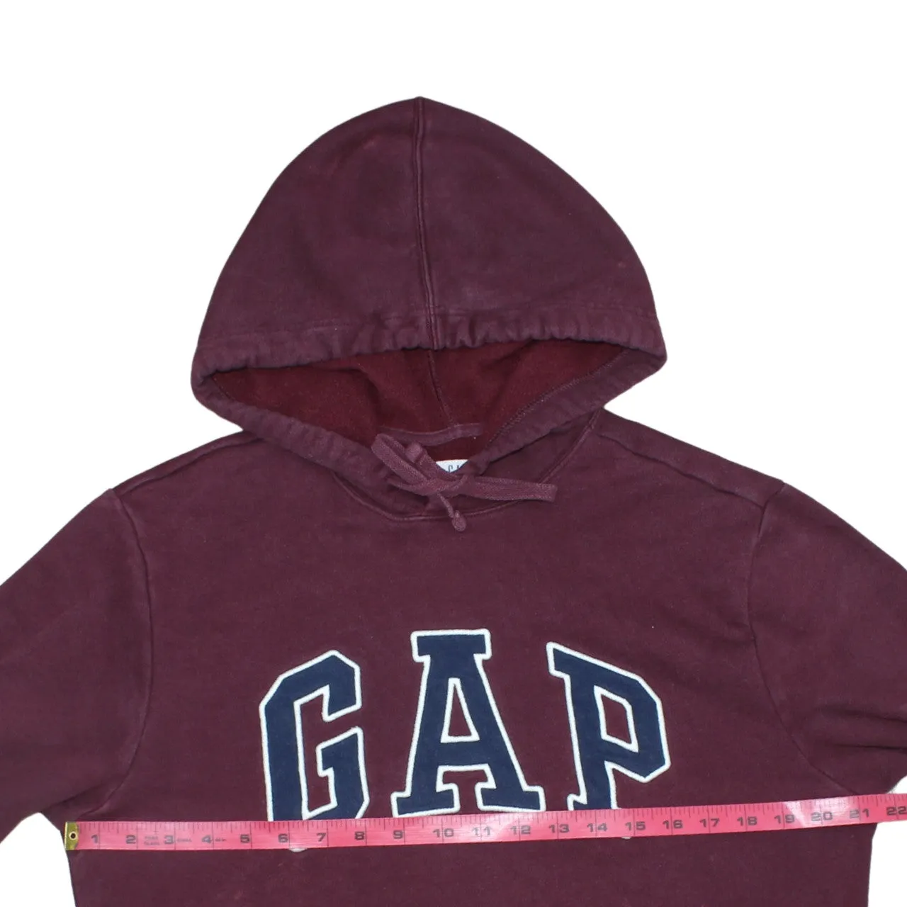 Gap Burgundy Red Hoodie Men's Medium Embroidered Logo Front Pocket Pullover Sweatshirt sold by Vintage Club product image thumbnail 5