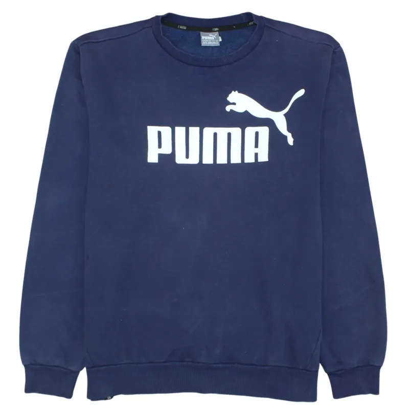 Puma Navy Blue Sweatshirt Men’s XLarge Printed Big Logo Crewneck Pullover Fleece Top sold by Vintage Club