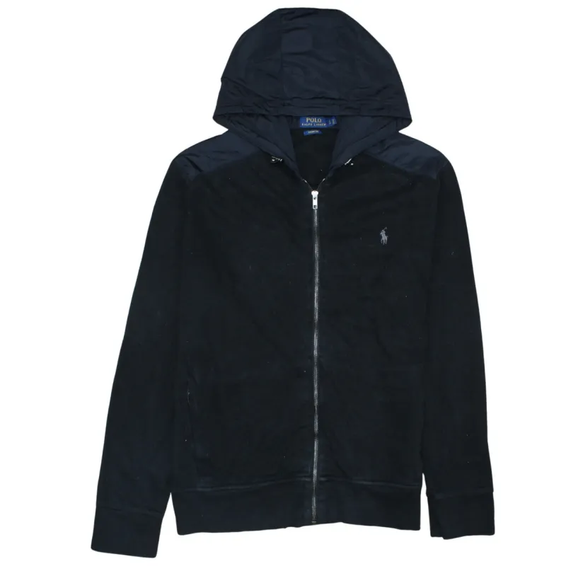 Polo Ralph Lauren Black Full Zip Hoodie Women’s Large Embroidered Pony Logo Cotton Sweatshirt made by Polo by Ralph Lauren