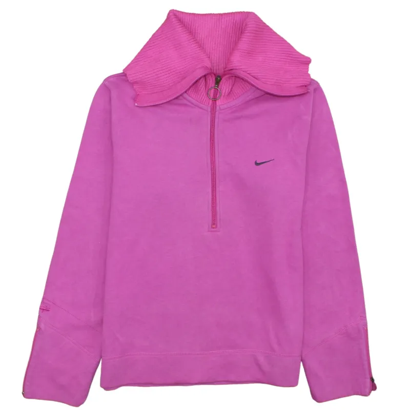 Nike Pink Quarter Zip Sweatshirt Men’s XLarge Embroidered Swoosh Funnel Collar Pullover Top sold by Vintage Club