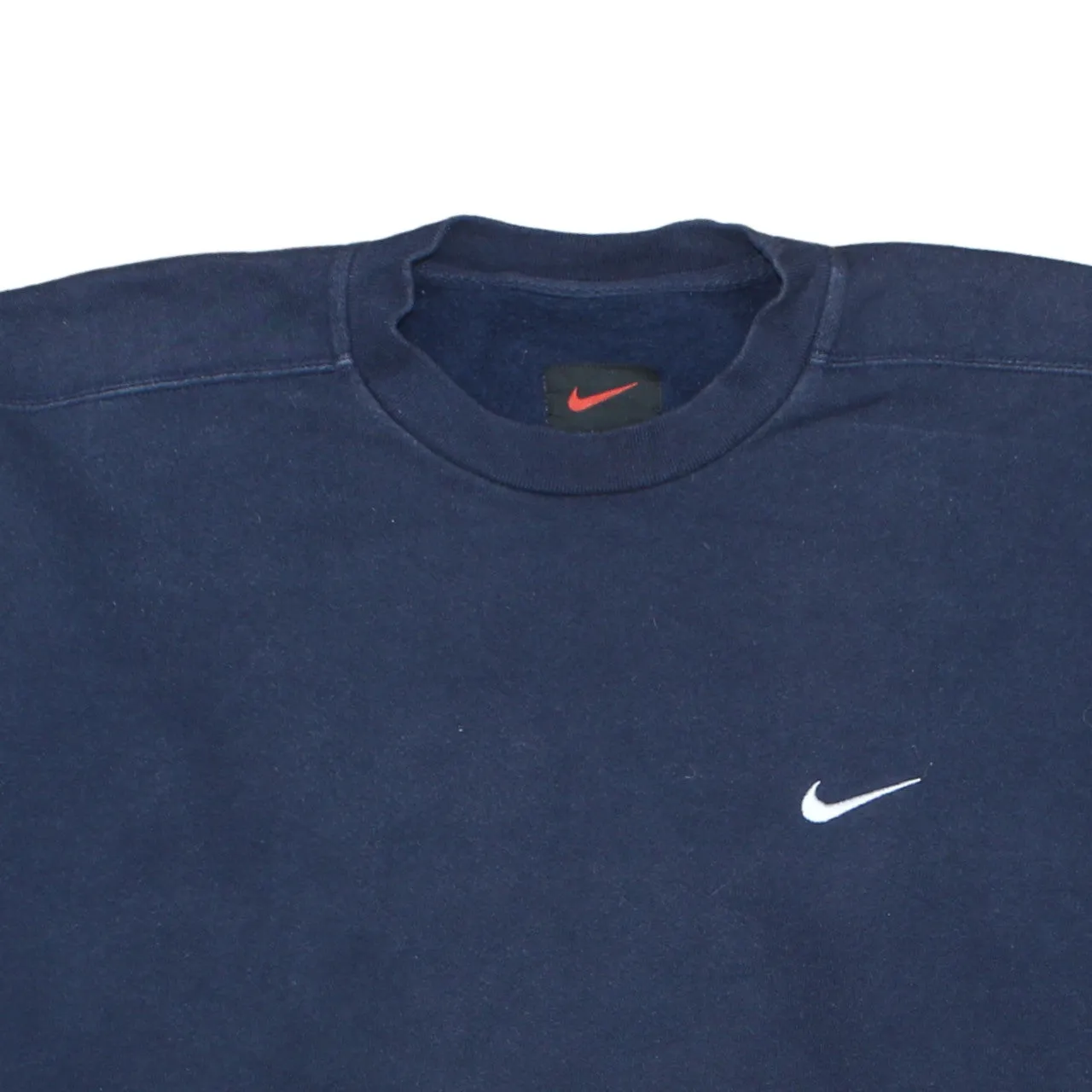 Nike Navy Blue Sweatshirt Men's XLarge Embroidered Swoosh Logo Crewneck Pullover Fleece Top sold by Vintage Club product image thumbnail 3