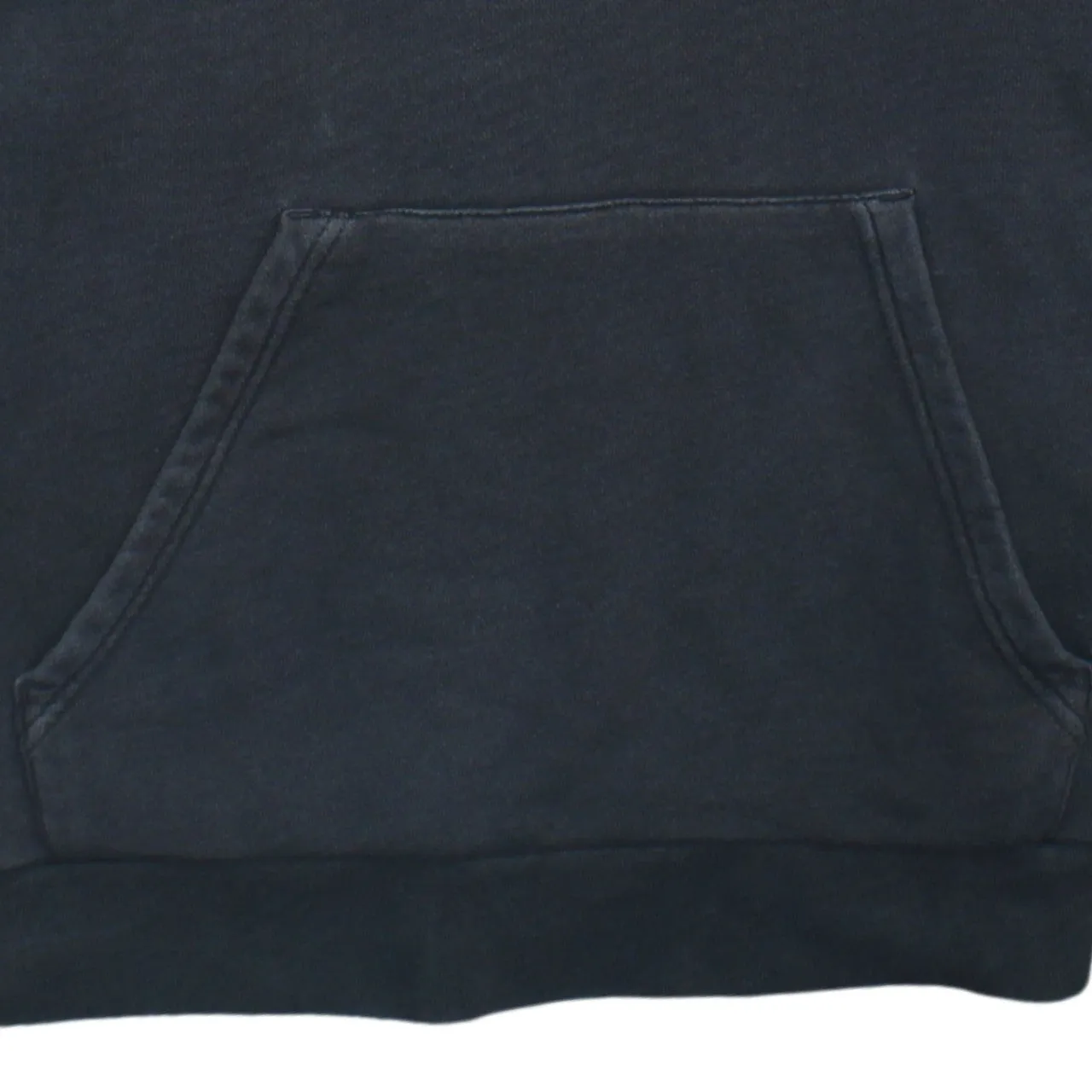 Adidas Black Hoodie Men's Medium Trefoil Printed Logo Front Pocket Pullover Sweatshirt sold by Vintage Club product image thumbnail 4