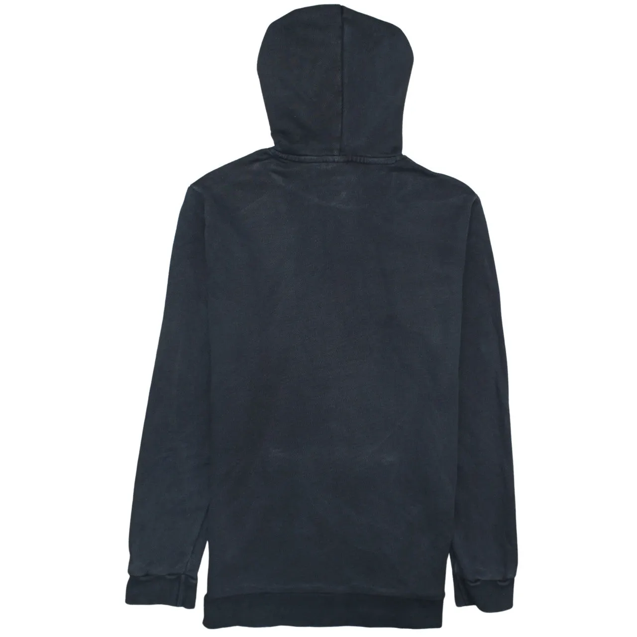 Adidas Black Hoodie Men's Medium Trefoil Printed Logo Front Pocket Pullover Sweatshirt sold by Vintage Club product image thumbnail 2