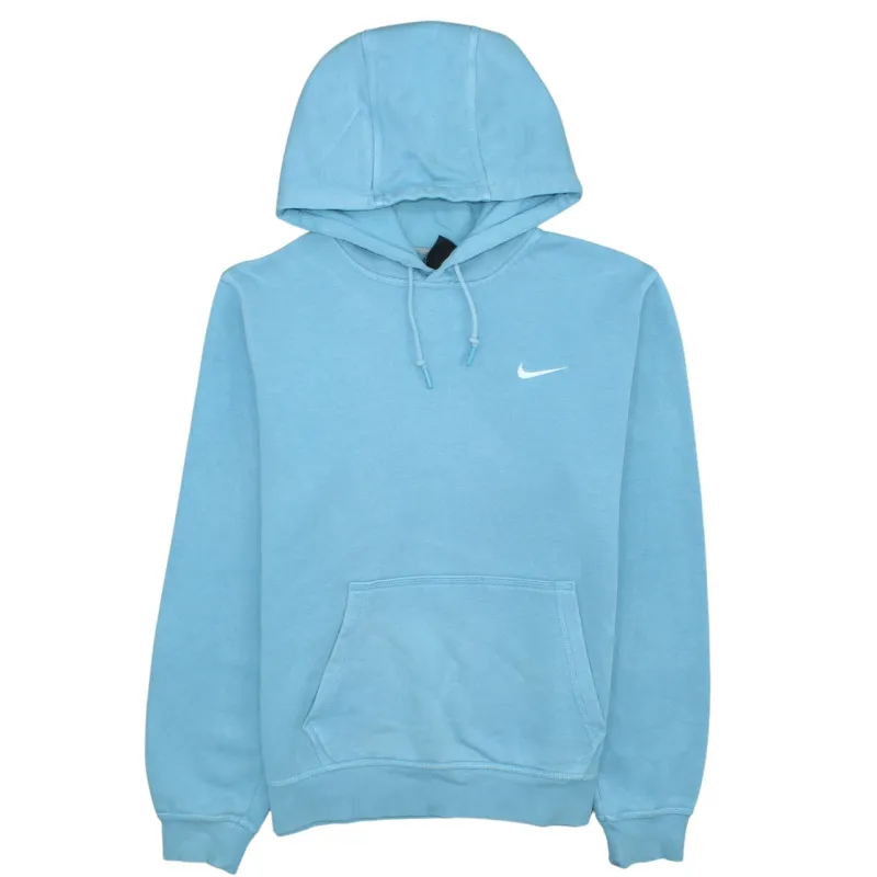 Nike Light Blue Hoodie Men’s Medium Embroidered Swoosh Front Pocket Pullover Sweatshirt sold by Vintage Club