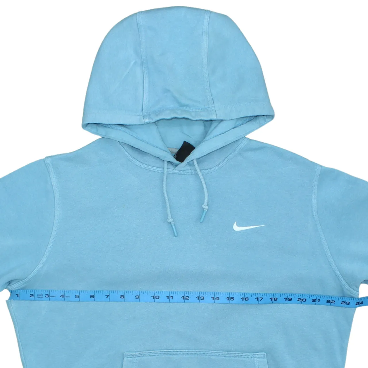 Nike Light Blue Hoodie Men’s Medium Embroidered Swoosh Front Pocket Pullover Sweatshirt sold by Vintage Club product image thumbnail 5