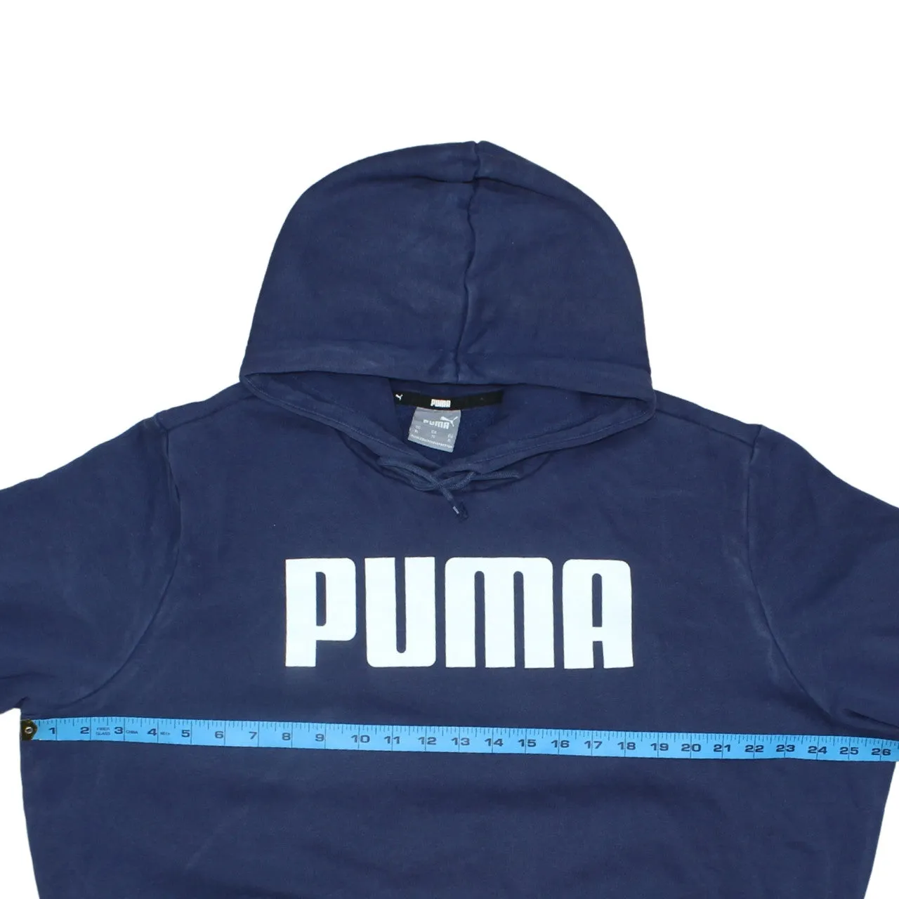 Puma Navy Blue Hoodie Men's XLarge Printed Logo Front Pouch Pocket Pullover Sweatshirt sold by Vintage Club product image thumbnail 5