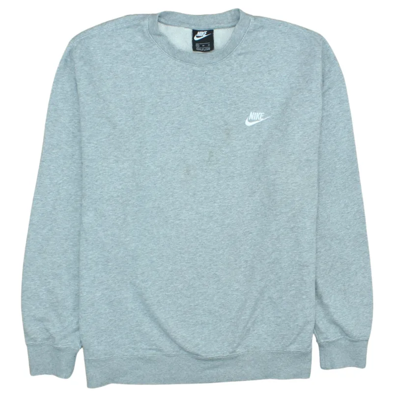 Nike Grey Crewneck Sweatshirt Men’s XLarge Small Swoosh Embroidered Logo Pullover Top sold by Vintage Club