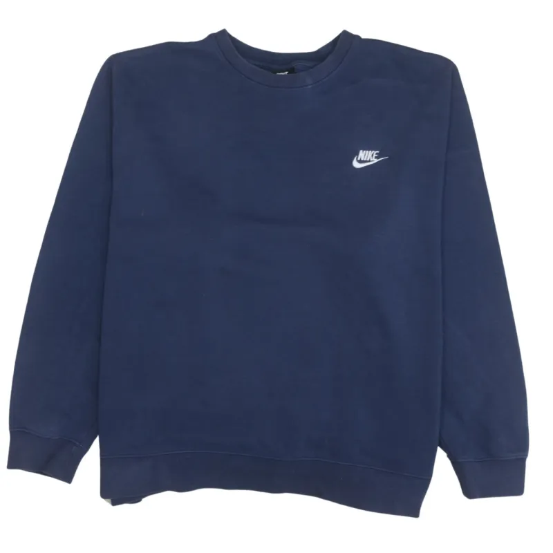 Nike Navy Blue Sweatshirt Men's XLarge Embroidered Swoosh Logo Crewneck Pullover Fleece Top sold by Vintage Club