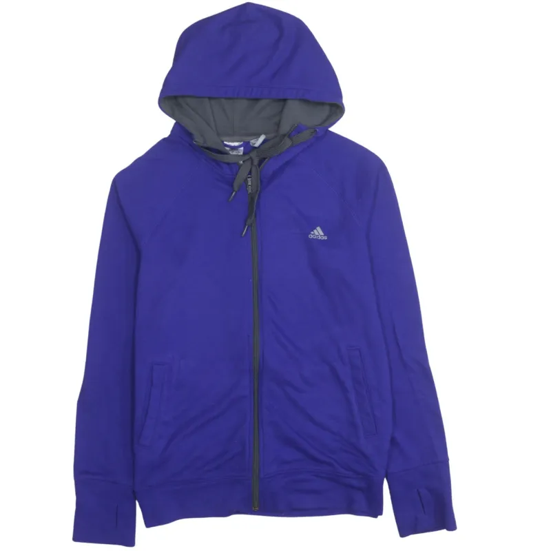 Adidas Purple Full Zip Hoodie Women’s XLarge Embroidered Logo Front Pockets Casual Sweatshirt made by Adidas