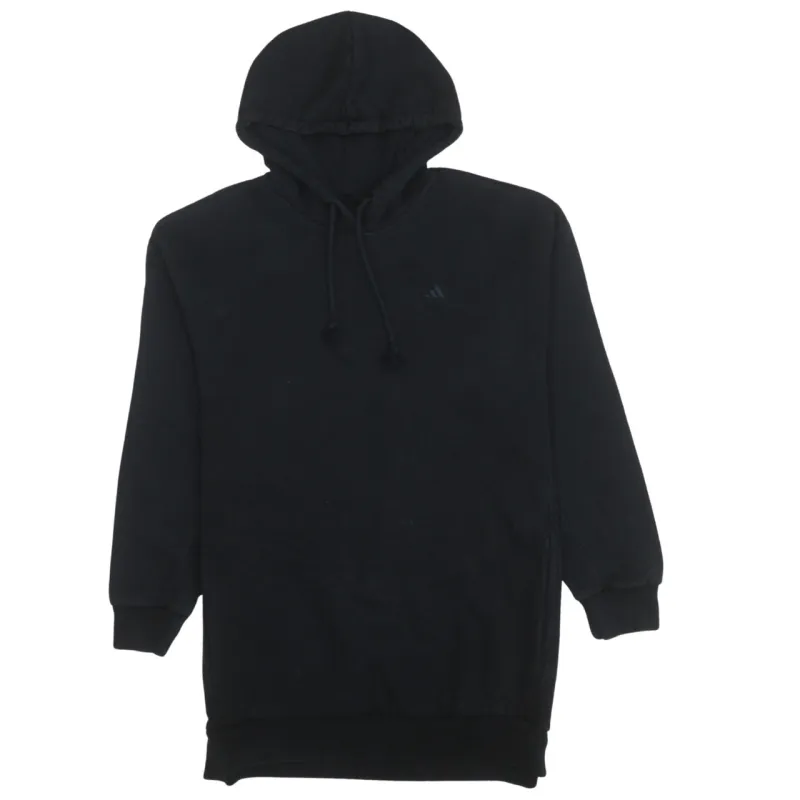 Adidas Black Hoodie Women’s Small Minimal Embroidered Logo Drawstring Pullover Sweatshirt sold by Vintage Club