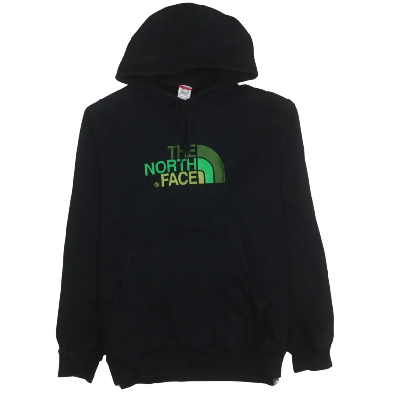 The North Face Black Hoodie Men’s XXLarge Printed Green Logo Front Pocket Pullover Sweatshirt made by Vintage Club