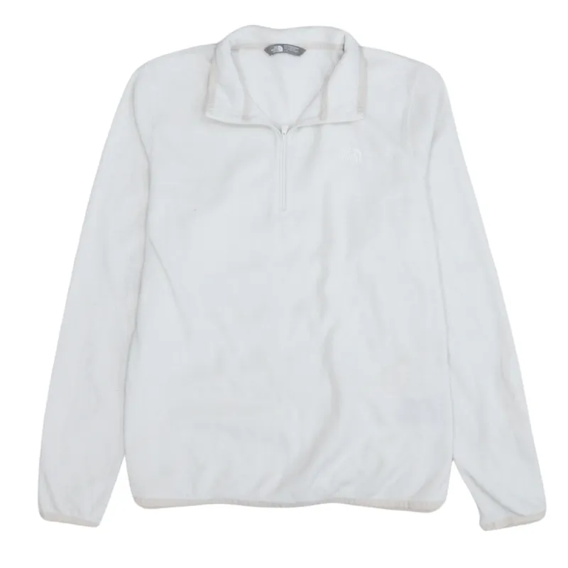 The North Face White Fleece Jumper Women’s Large Quarter Zip Embroidered Logo Pullover Top made by The North Face
